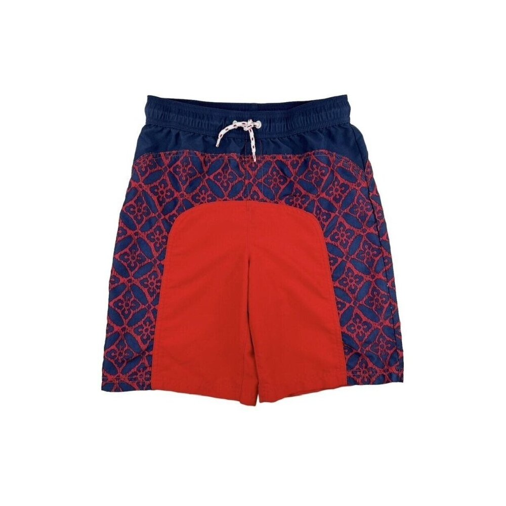 Lands End Color Block Board Shorts In Navy/Red